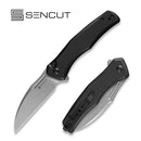 SENCUT Watauga Flipper & Button Lock Knife G10 Handle (3.48" D2 Blade) S21011 - 1 - SENCUT